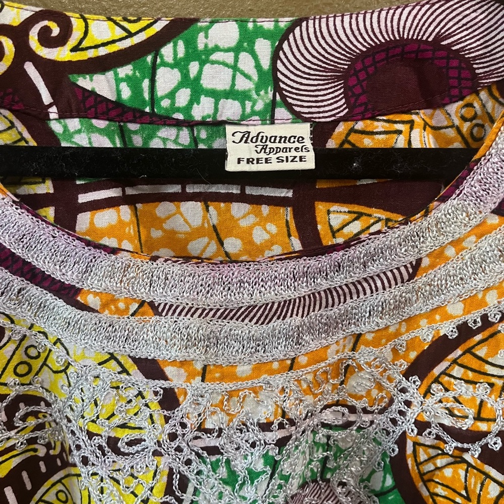 Advance Apparel African print dress with pockets free size - Picture 3 of 10